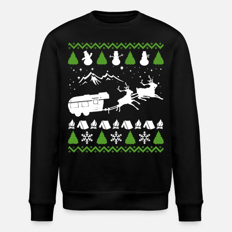 Camping Christmas - Stanley/Stella ROLLER Unisex Organic Sweatshirt - black