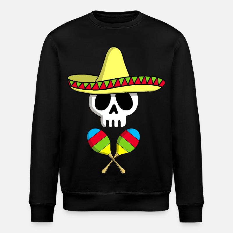 Crâne mexicain - Sweat bio ROLLER Stanley/Stella Unisexe - noir