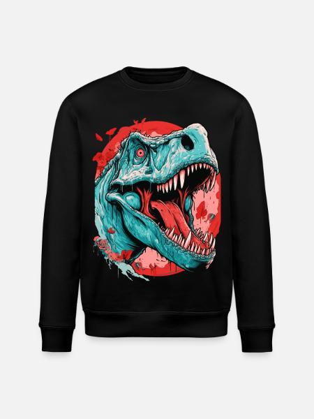 T-Rex Dinosaur Dino Tyrannosaurus Rex - Stanley/Stella ROLLER Unisex Organic Sweatshirt - black