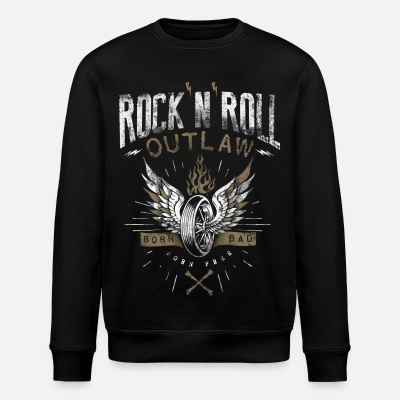 Hors-la-loi du rock & roll - Sweat bio ROLLER Stanley/Stella Unisexe - noir