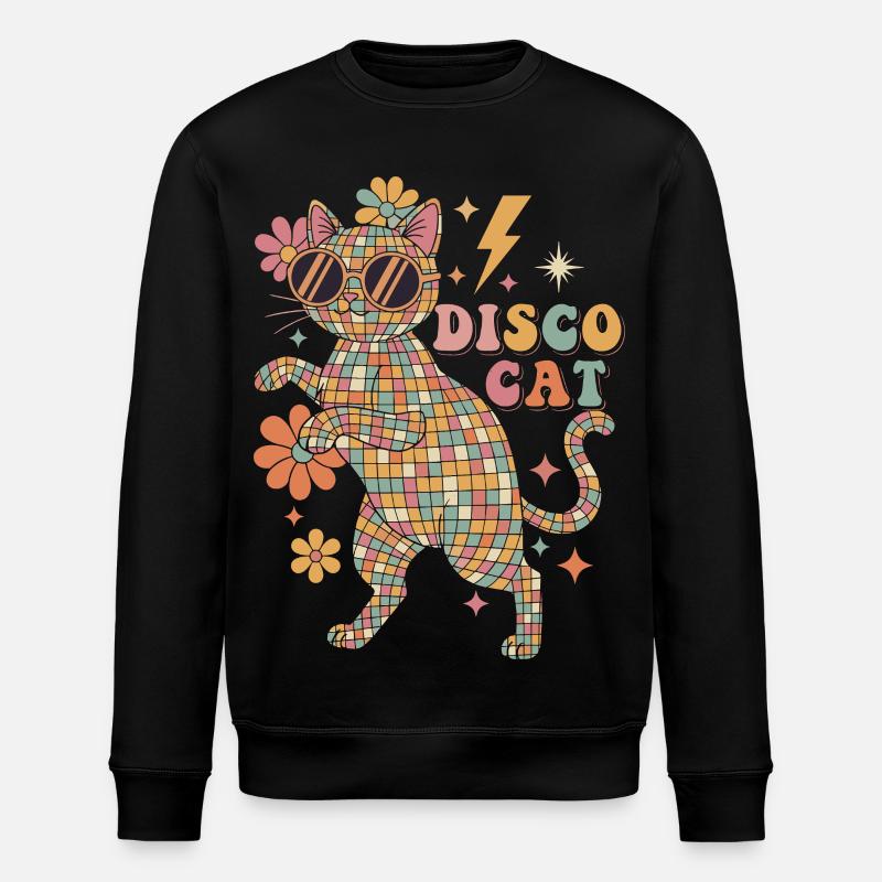 Techno Disco Cat Ball Party Drôle - Sweat bio ROLLER Stanley/Stella Unisexe - noir