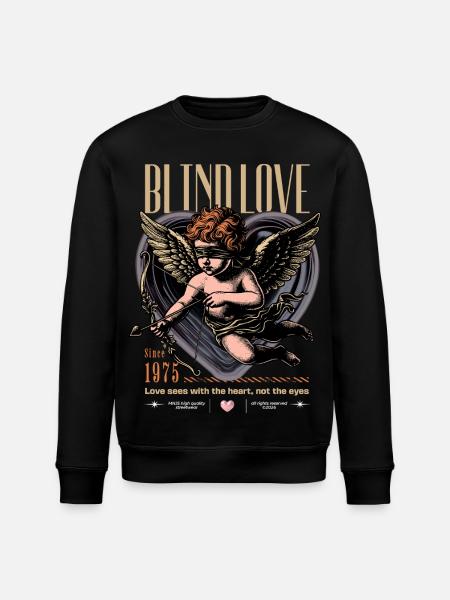 Blind Love 1975 Retro Cupid - Stanley/Stella Unisex Bio-Sweatshirt ROLLER - Schwarz