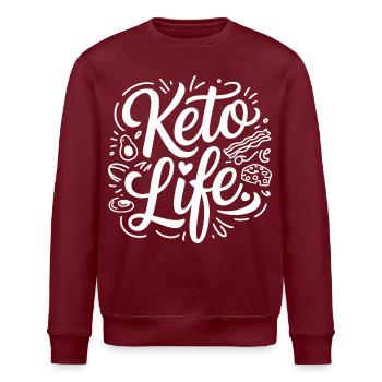 Keto Life Doodle - Stanley/Stella ROLLER Unisex Organic Sweatshirt - burgundy - Front - Nik (191cm)