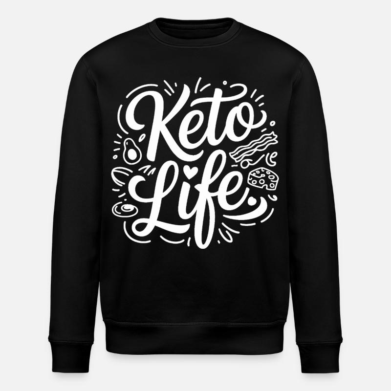 Keto Life Doodle - Stanley/Stella ROLLER Unisex Organic Sweatshirt - black