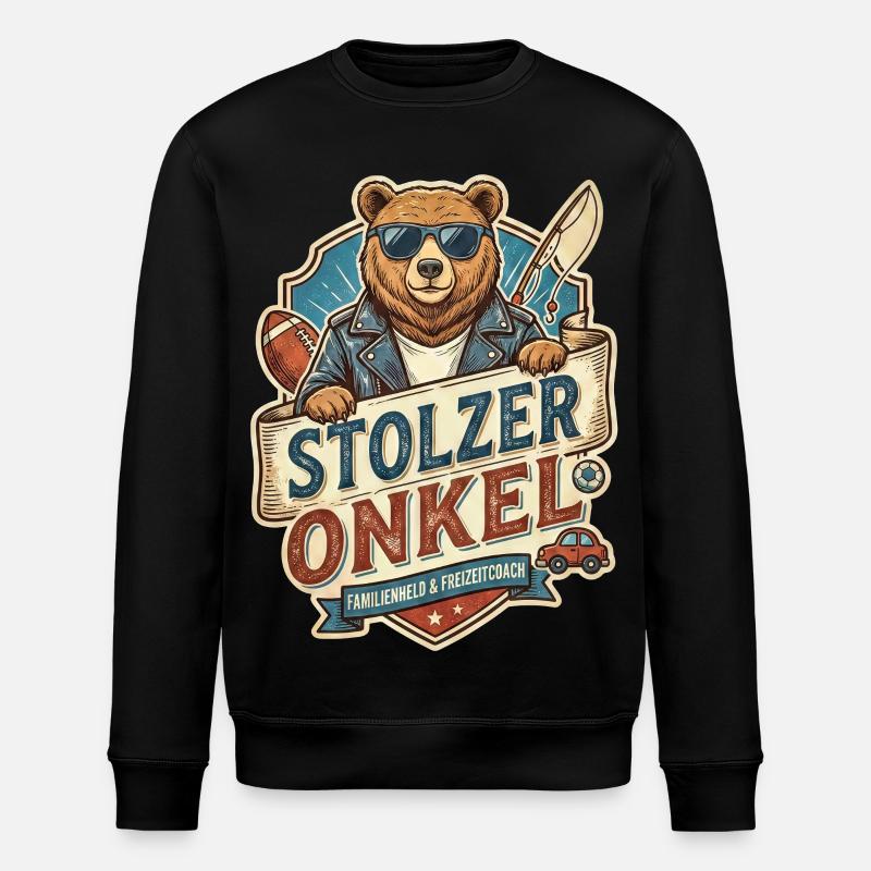 Stolzer Onkel Bär – Freizeitheld - Stanley/Stella Unisex Bio-Sweatshirt ROLLER - Schwarz