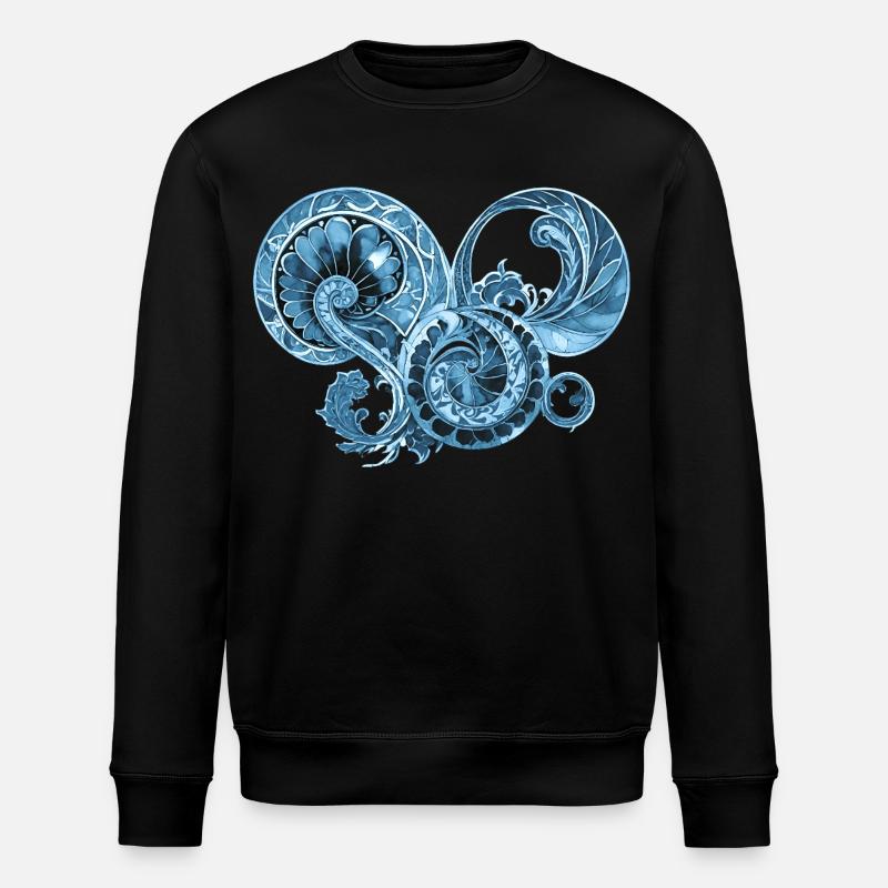 Blue Ornament - Stanley/Stella ROLLER Unisex Organic Sweatshirt - black