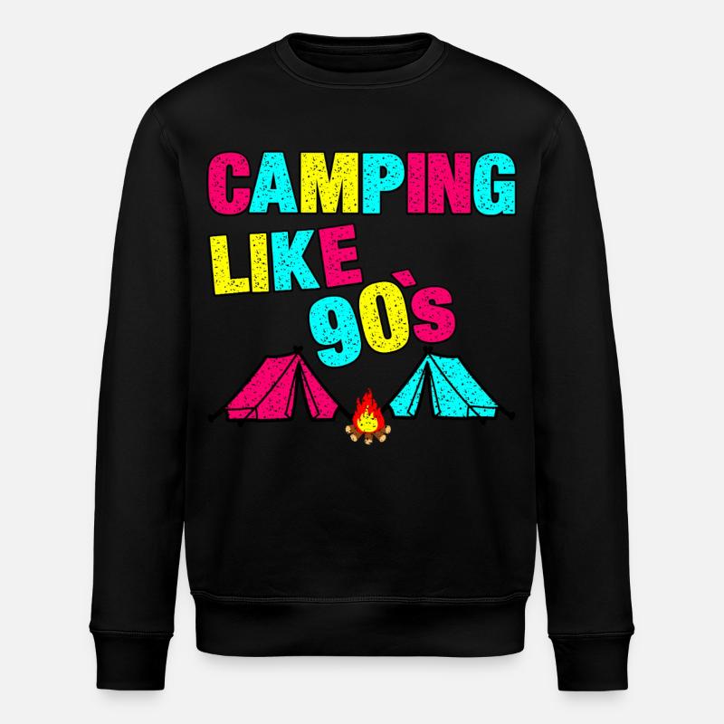 90s Camping - Stanley/Stella ROLLER Unisex Organic Sweatshirt - black
