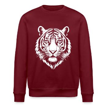 Tiger - Tigerkopf - Raubkatze - Kostüm - Stanley/Stella Unisex Bio-Sweatshirt ROLLER - Burgunderrot - Vorne - Nik (191cm)