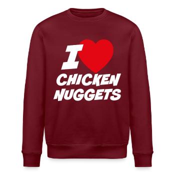 Ich liebe Chicken Nuggets - Stanley/Stella Unisex Bio-Sweatshirt ROLLER - Burgunderrot - Vorne - Nik (191cm)
