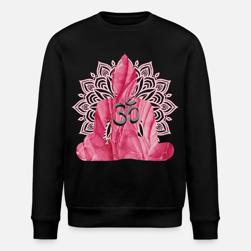 OM with Buddha E 229 - Stanley/Stella ROLLER Unisex Organic Sweatshirt - black
