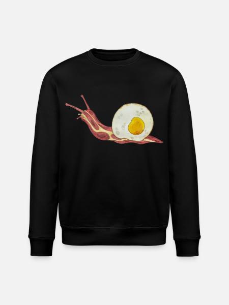 Baconschnecke Bacon and egg Spiegelei - Stanley/Stella Unisex Bio-Sweatshirt ROLLER - Schwarz