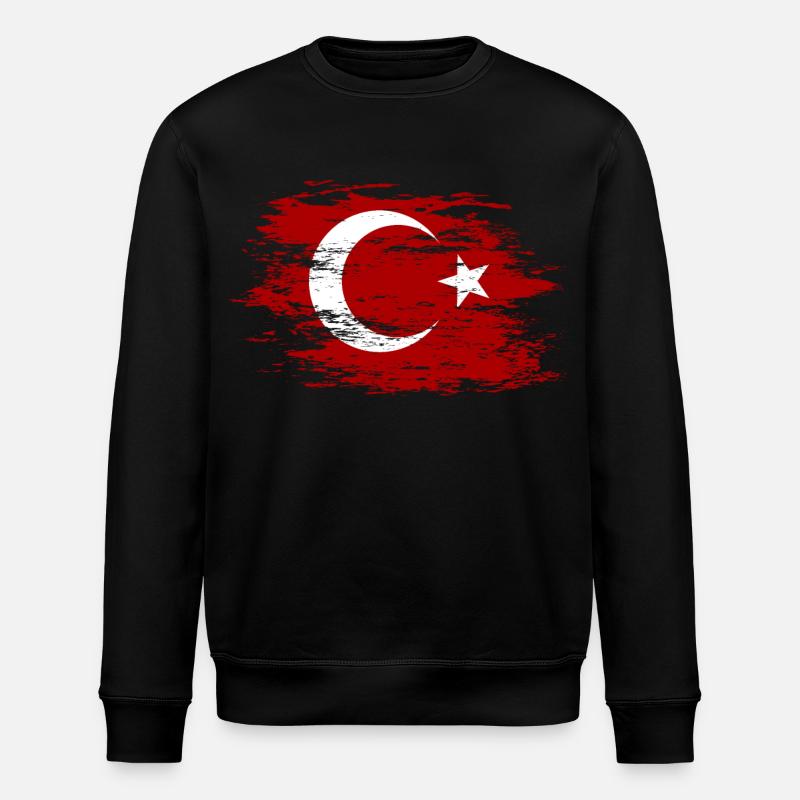 Drapeau de la Turquie utilisé - Sweat bio ROLLER Stanley/Stella Unisexe - noir