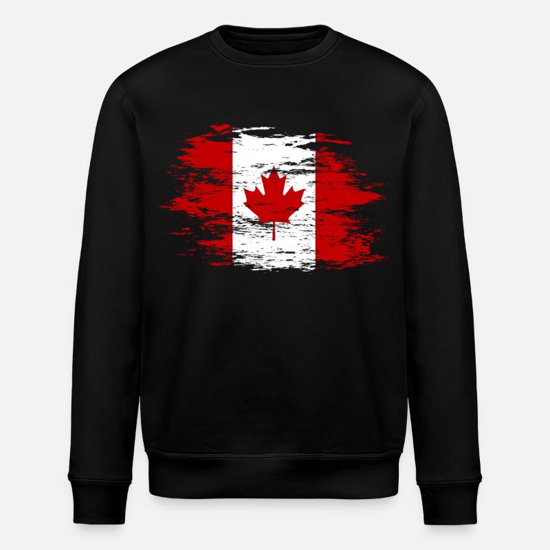 Drapeau du Canada utilisé - Sweat bio ROLLER Stanley/Stella Unisexe - noir