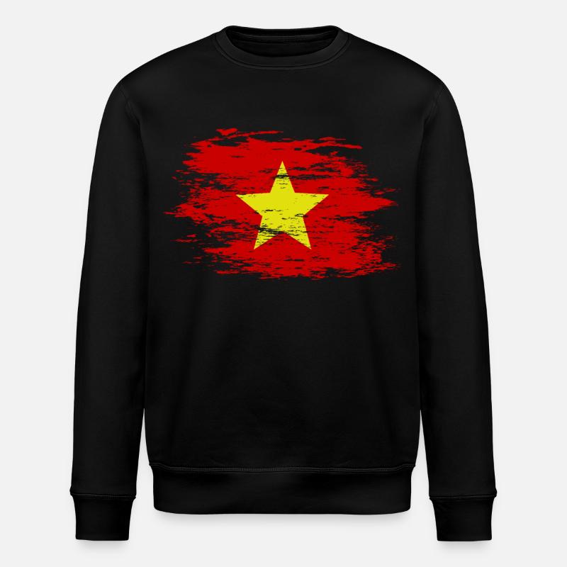 Drapeau du Vietnam utilisé - Sweat bio ROLLER Stanley/Stella Unisexe - noir