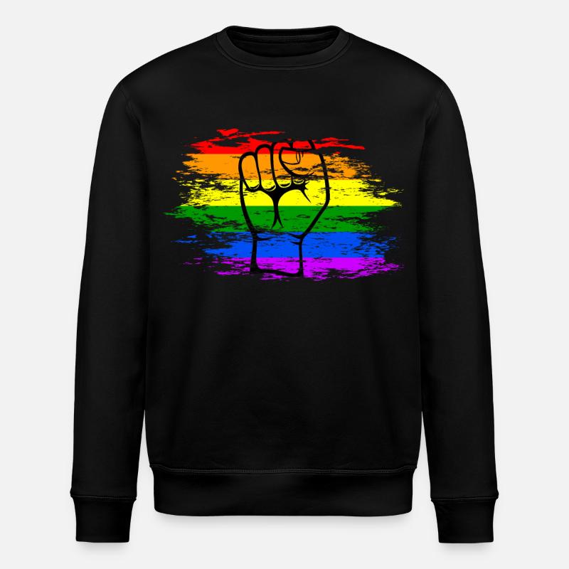 Regenbogen Flagge Faust used - Stanley/Stella Unisex Bio-Sweatshirt ROLLER - Schwarz