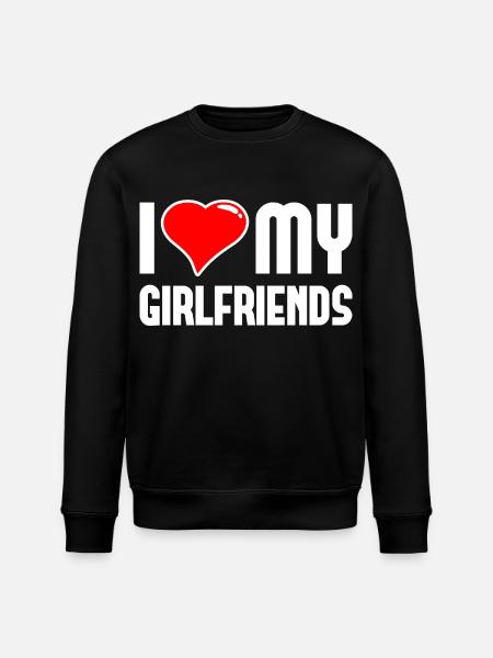 I love My Girlfriends Polygamy Men Women - Stanley/Stella ROLLER Unisex Organic Sweatshirt - black