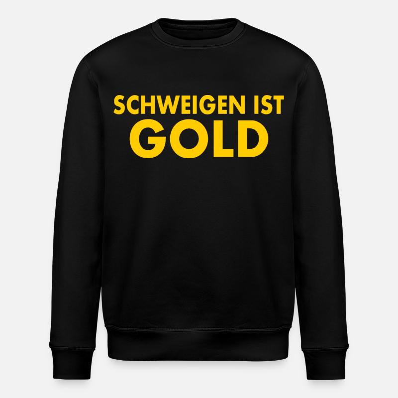 schweigen ist gold - Stanley/Stella Unisex Bio-Sweatshirt ROLLER - Schwarz