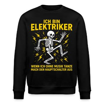 Elektriker Spruch Lustig, Ich bin Elektriker - Stanley/Stella Unisex Bio-Sweatshirt ROLLER - Schwarz - Vorne - Nik (191cm)