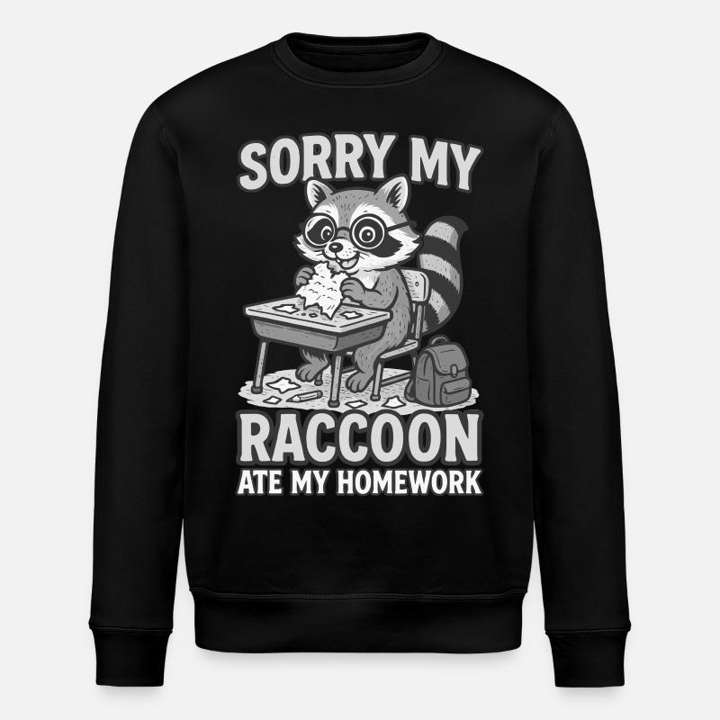 Raton laveur Devoirs drôle - Sweat bio ROLLER Stanley/Stella Unisexe - noir