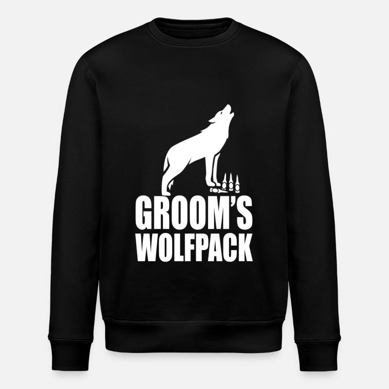 Groom's Wolfpack - Stanley/Stella ROLLER Unisex Organic Sweatshirt - black