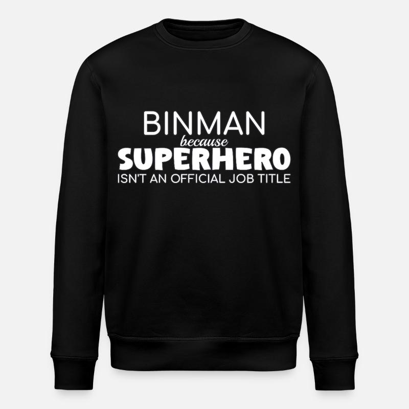 Binman Superhero - Stanley/Stella Unisex Bio-Sweatshirt ROLLER - Schwarz