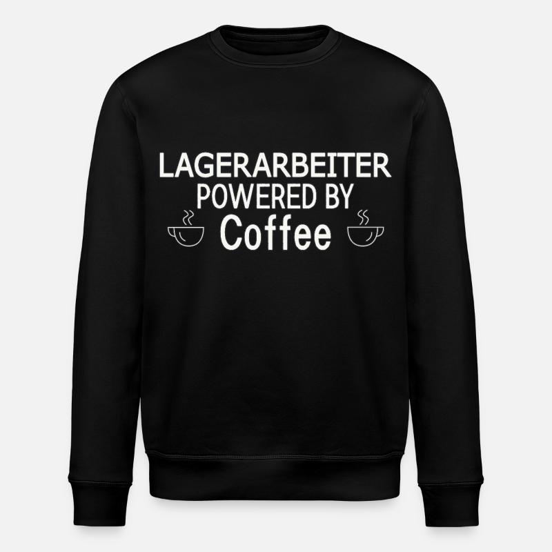 Lagerarbeiter Powered By Coffee - Stanley/Stella Unisex Bio-Sweatshirt ROLLER - Schwarz