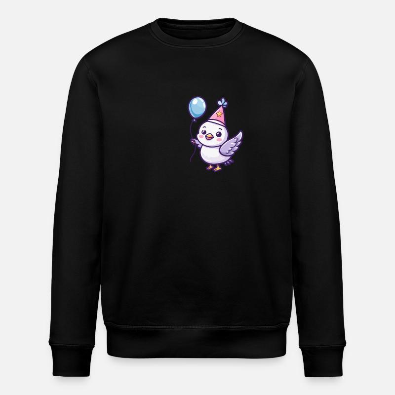 Dove Bird Birthday Comic - Stanley/Stella ROLLER Unisex Organic Sweatshirt - black