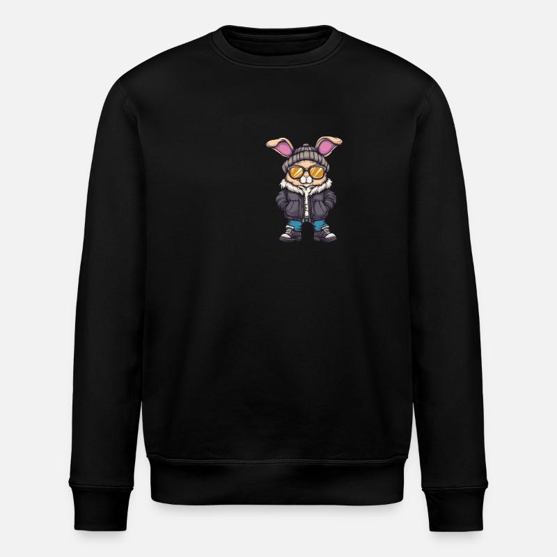 Hase Winter - Stanley/Stella Unisex Bio-Sweatshirt ROLLER - Schwarz