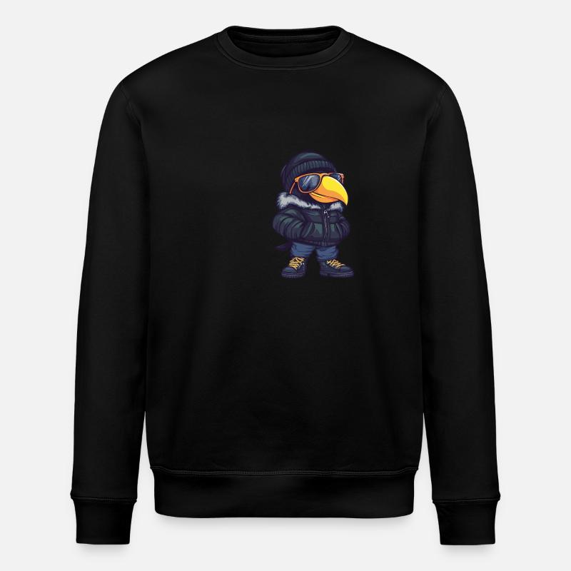 Tukan Vogel Cool Comic - Stanley/Stella Unisex Bio-Sweatshirt ROLLER - Schwarz