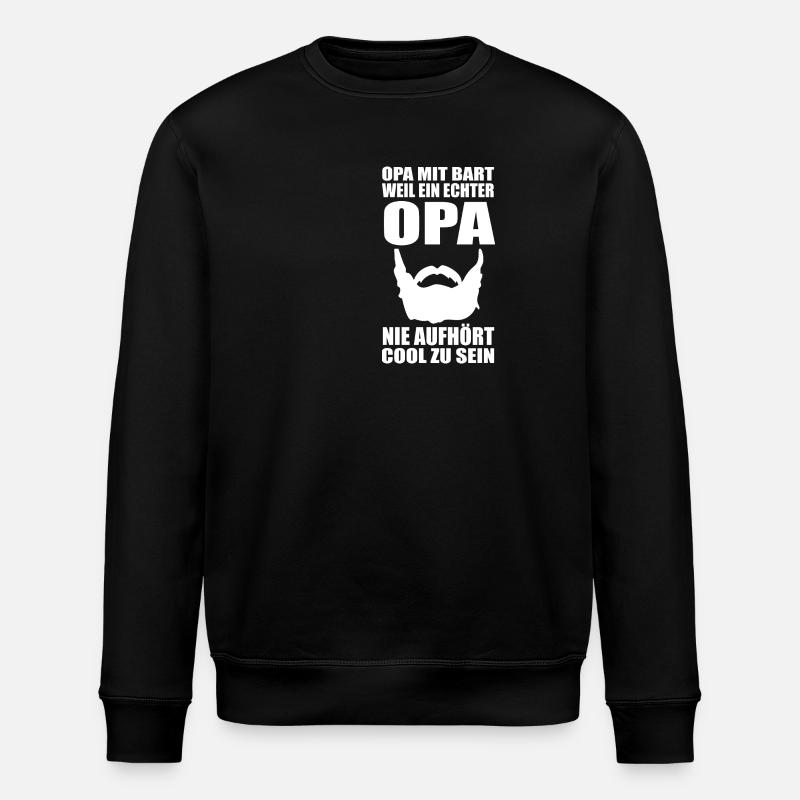 Opa Mit Bart - Stanley/Stella Unisex Bio-Sweatshirt ROLLER - Schwarz