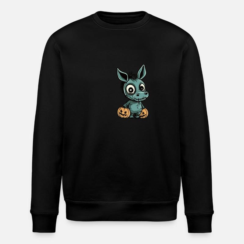 Donkey Halloween Comic Funny - Stanley/Stella ROLLER Unisex Organic Sweatshirt - black