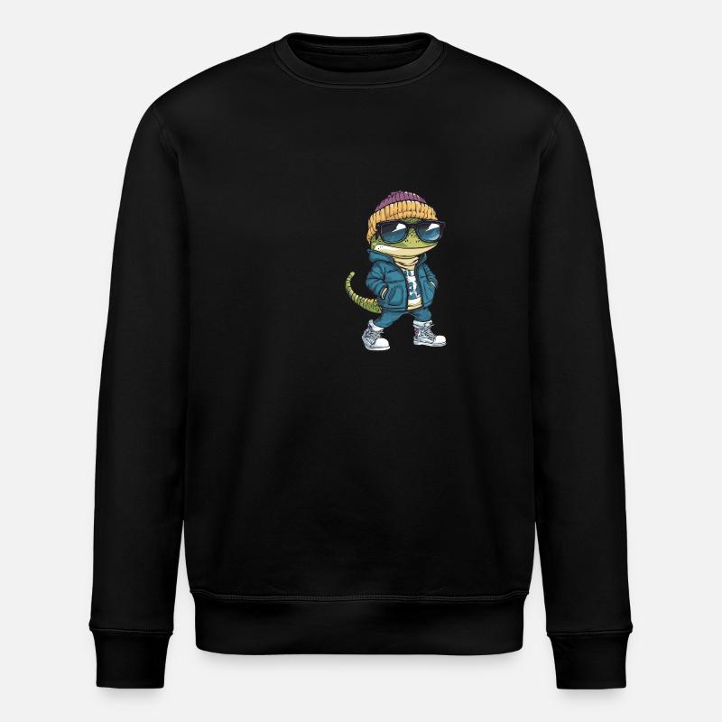 Lézard Bande dessinée cool - Sweat bio ROLLER Stanley/Stella Unisexe - noir