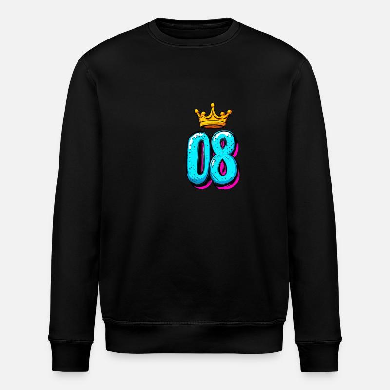 Couronne à 8 chiffres - Sweat bio ROLLER Stanley/Stella Unisexe - noir