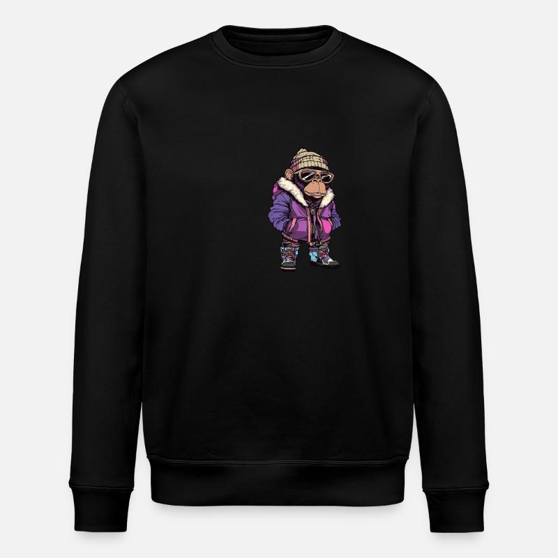 Singe Drôle Hiver - Sweat bio ROLLER Stanley/Stella Unisexe - noir