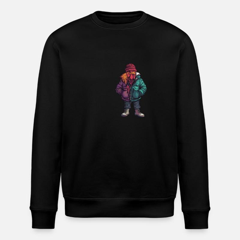 Hahn Lustig Winter - Stanley/Stella Unisex Bio-Sweatshirt ROLLER - Schwarz