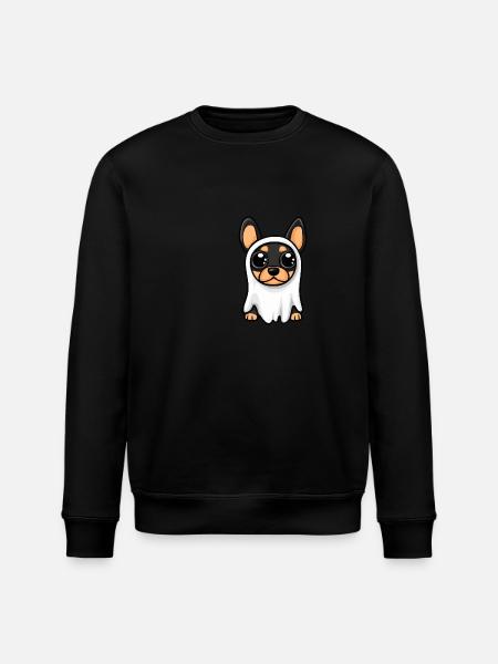 Doberman Dog Halloween Funny Ghost - Stanley/Stella ROLLER Unisex Organic Sweatshirt - black
