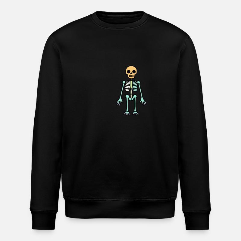 Skeleton Funny Halloween Comic - Stanley/Stella ROLLER Unisex Organic Sweatshirt - black