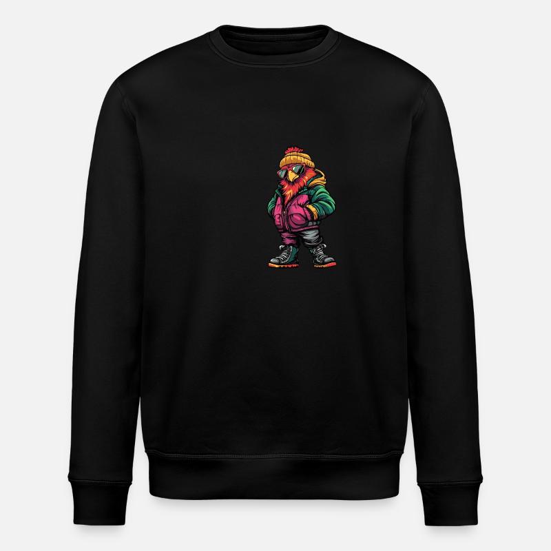 Rooster Funny Winter - Stanley/Stella ROLLER Unisex Organic Sweatshirt - black
