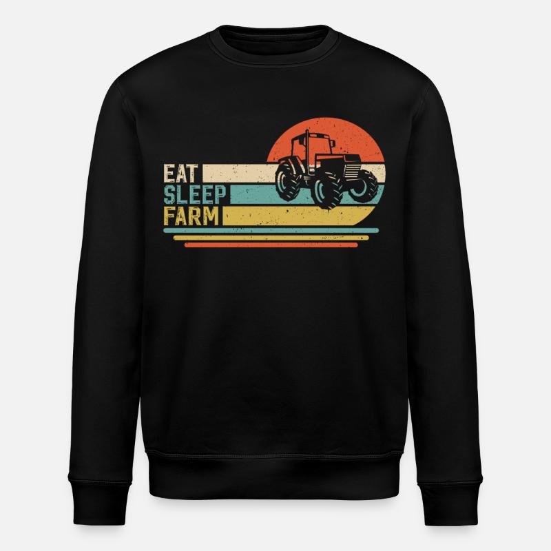 eat sleep farm - Stanley/Stella Unisex Bio-Sweatshirt ROLLER - Schwarz