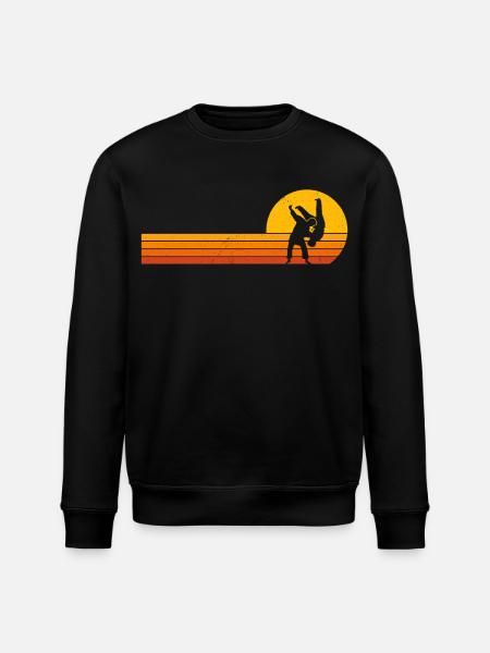 Sunrise retro judo - Stanley/Stella ROLLER Unisex Organic Sweatshirt - black