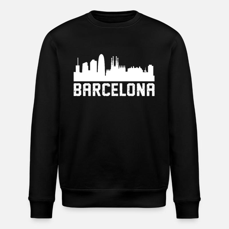 barcelona skyline - Stanley/Stella Unisex Bio-Sweatshirt ROLLER - Schwarz