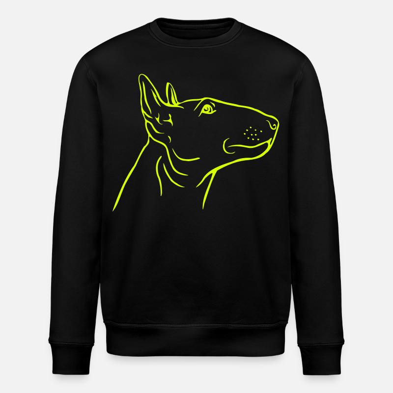 Bullterrier Kopf im Profil - Stanley/Stella Unisex Bio-Sweatshirt ROLLER - Schwarz