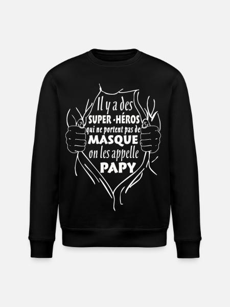 Papy Super-Héros - Sweat bio ROLLER Stanley/Stella Unisexe - noir