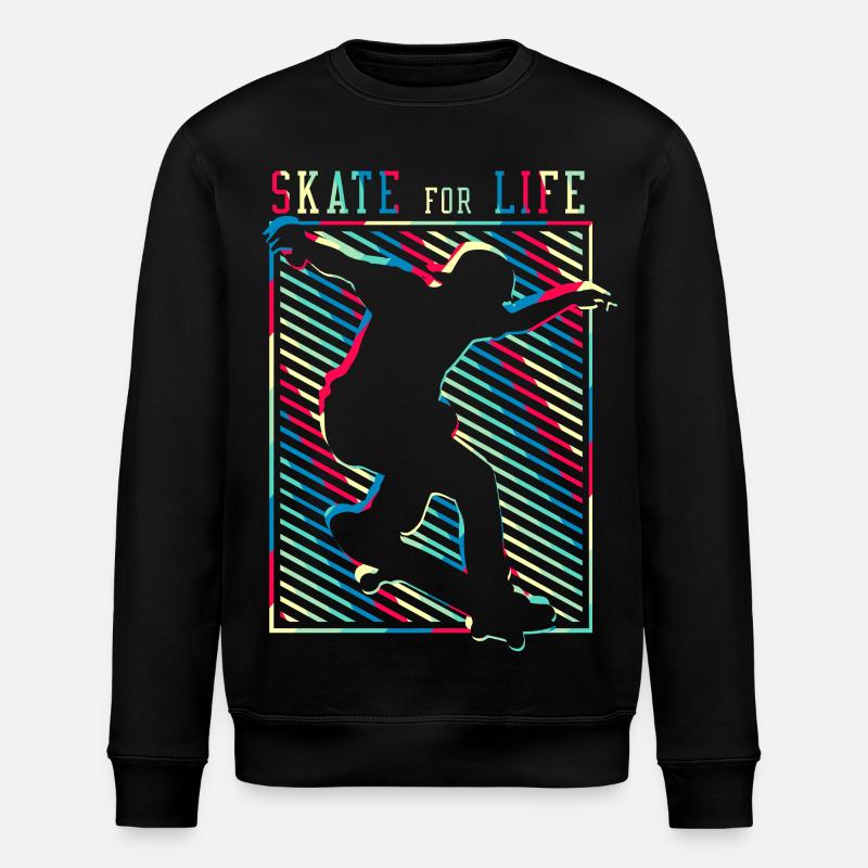 SK8R | Skøjte for livet - Stanley/Stella økologisk unisex-sweatshirt ROLLER - sort