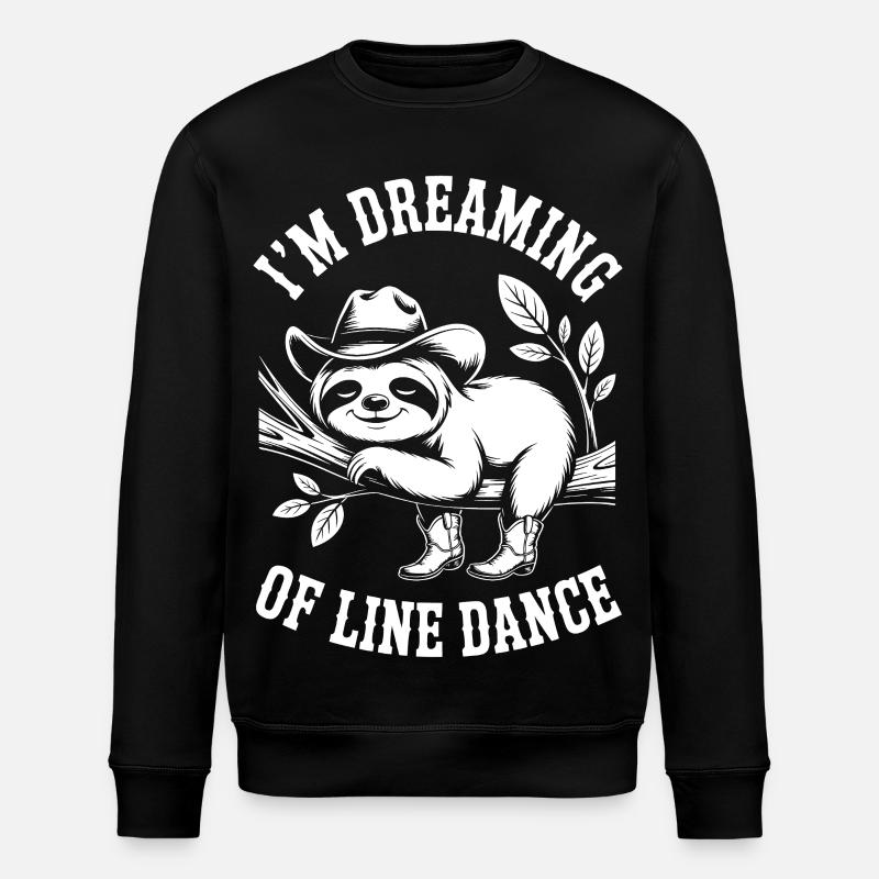 Dreaming Sloth Line Dance - Stanley/Stella ROLLER Unisex Organic Sweatshirt - black