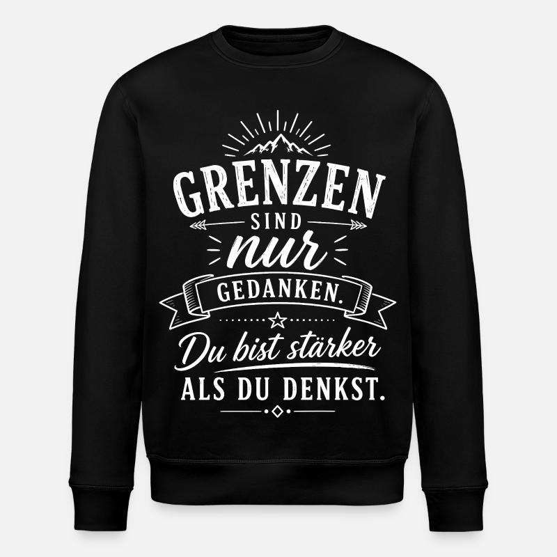 Grenzen sind nur Gedanken - Stanley/Stella Unisex Bio-Sweatshirt ROLLER - Schwarz
