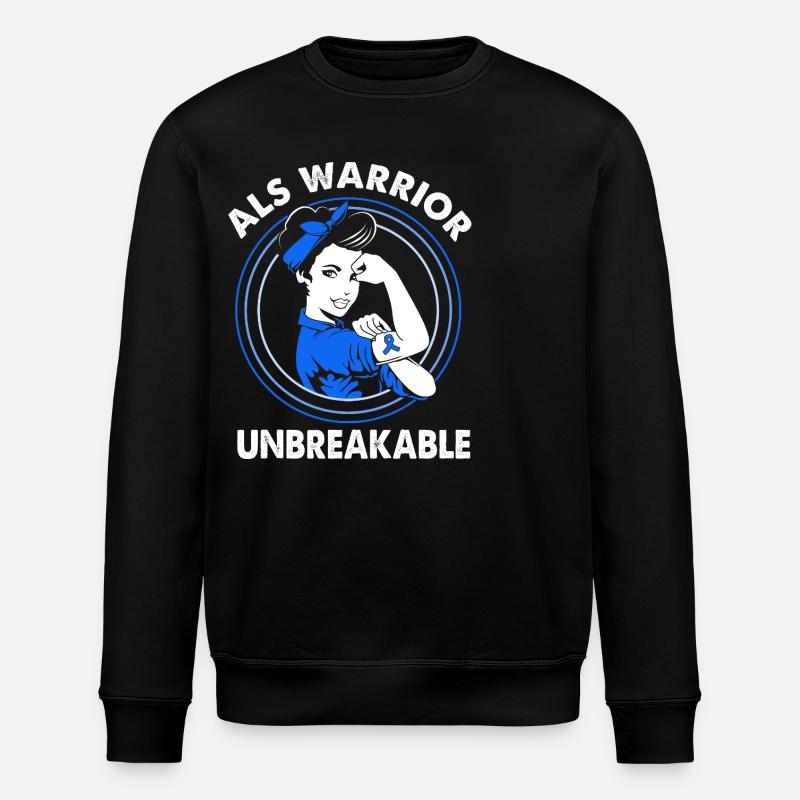 ALS nerve disease - Stanley/Stella ROLLER Unisex Organic Sweatshirt - black