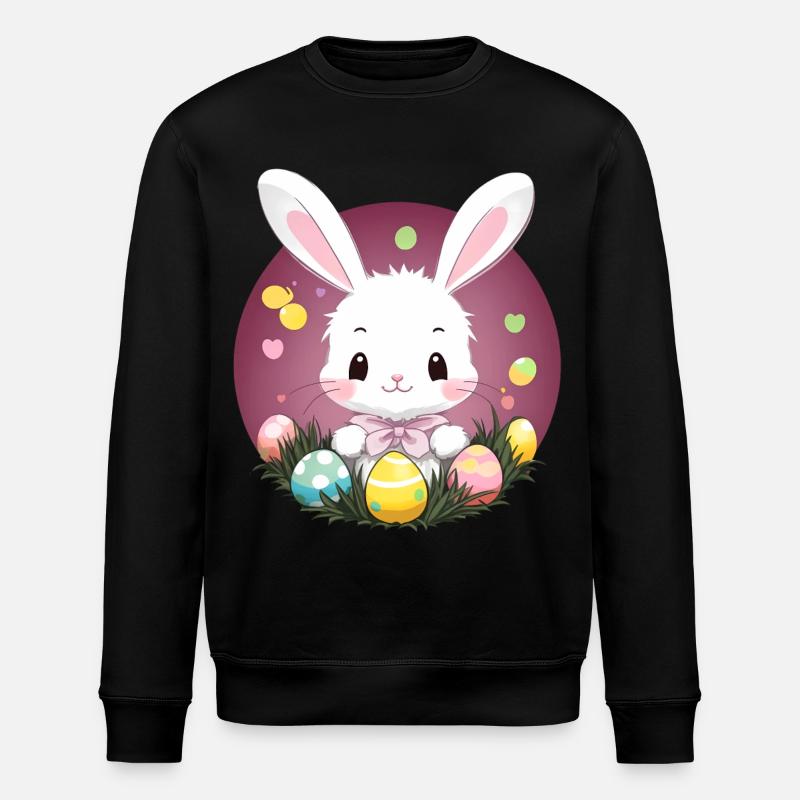 Bunny Easter Bunny pink - Stanley/Stella ROLLER Unisex Organic Sweatshirt - black
