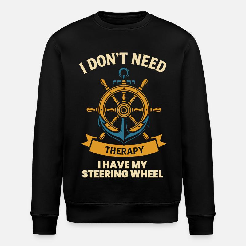 Lustiger Spruch Schiff-boot-kapitän - Stanley/Stella Unisex Bio-Sweatshirt ROLLER - Schwarz