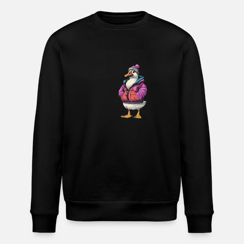 Goose Funny Winter - Stanley/Stella ROLLER Unisex Organic Sweatshirt - black